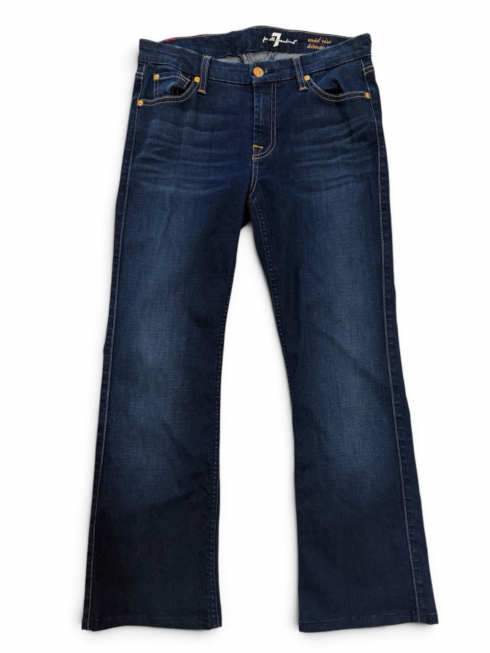 7 For All Mankind Kimmie Bootcut Sz 28 Dark Wash Professional Hemmed 26” inseam